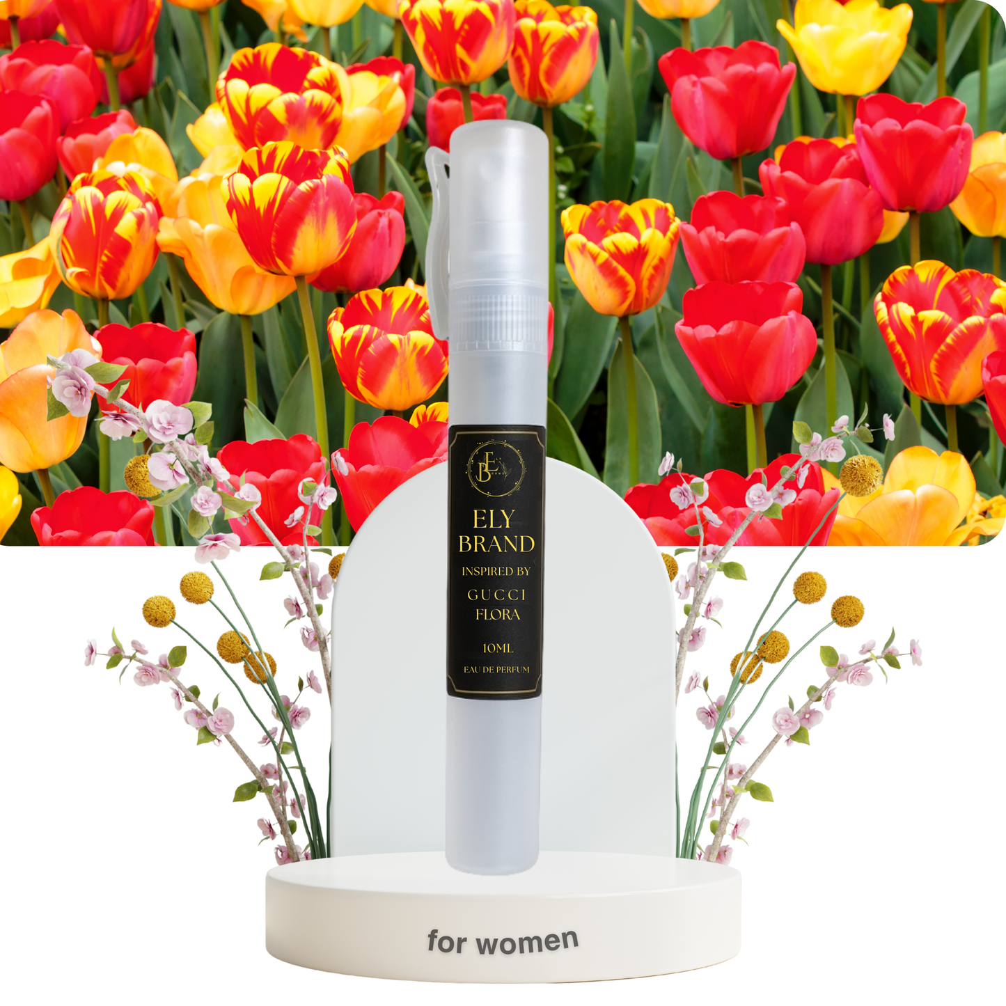 Ely Brand- Inspired by Gucci Flora – Elegant Floral Perfume for Women (10ml Pocket Size)